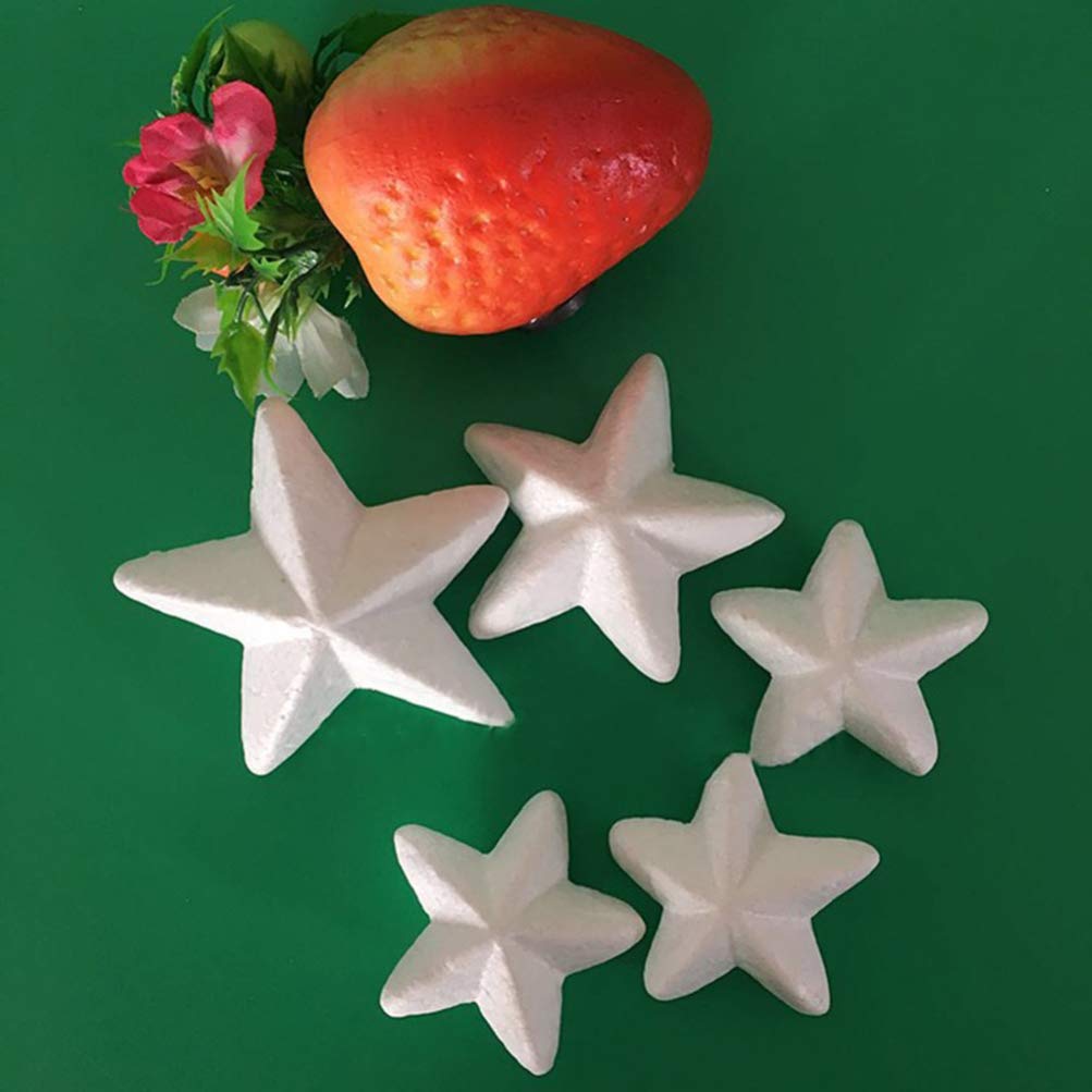 LIFKOME Christmas Star Ornament Pack of 10 8x8cm Foam Star Foam Shape White for DIY Craft Project Christmas Tree Centerpiece Christmas Tree Hanging Star