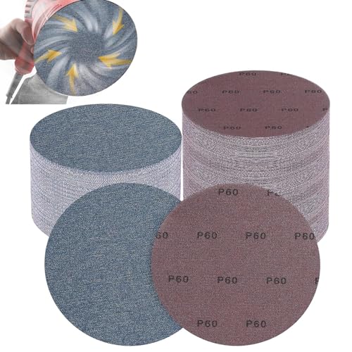 PMIQSA 25Pcs 225mm Sanding Discs 60 Grit, Ceramic Mesh Sandpaper Hook and Loop Sander Pads for Drywall Efficient Dust Removal Random Orbital Sander