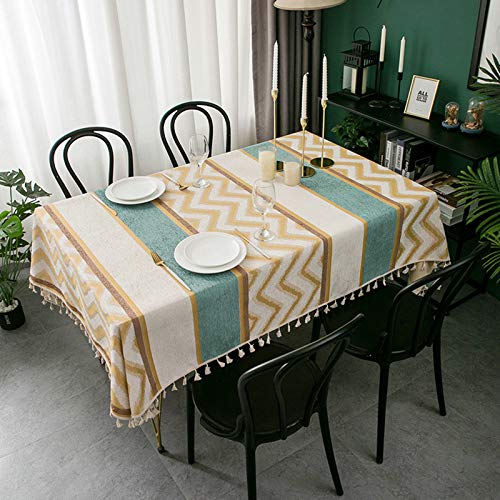 Nappe Couverture Moderne Jaune à Rayures Vintage en Tissu Polyester Durable - 3