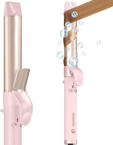 Rizador automático giratorio de 1.25 pulgadas, rotación de 360, rizador de pelo de titanio, rizador automático LCD, varita de calor instantáneo de