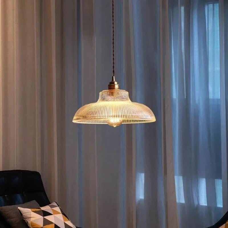 Lustre en verre transparent de qualité supérieure au design rétro chic