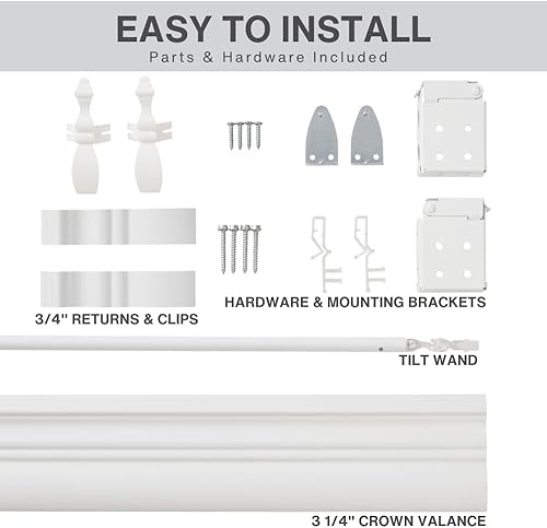 Miniatura 5 de Lotus & Windoware Persiana de oscurecimiento de habitación de madera sintética de 2 pulgadas de ancho x 84 pulgadas de largo, sin cables, en