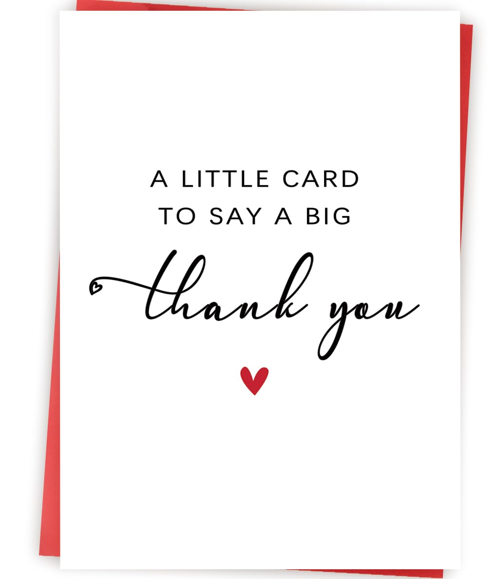 Zyulin Simple Thank You Card Gifts for Men Women, Appreciation Gifts for Teacher Boss, A Little Card to Say A Big Thank You