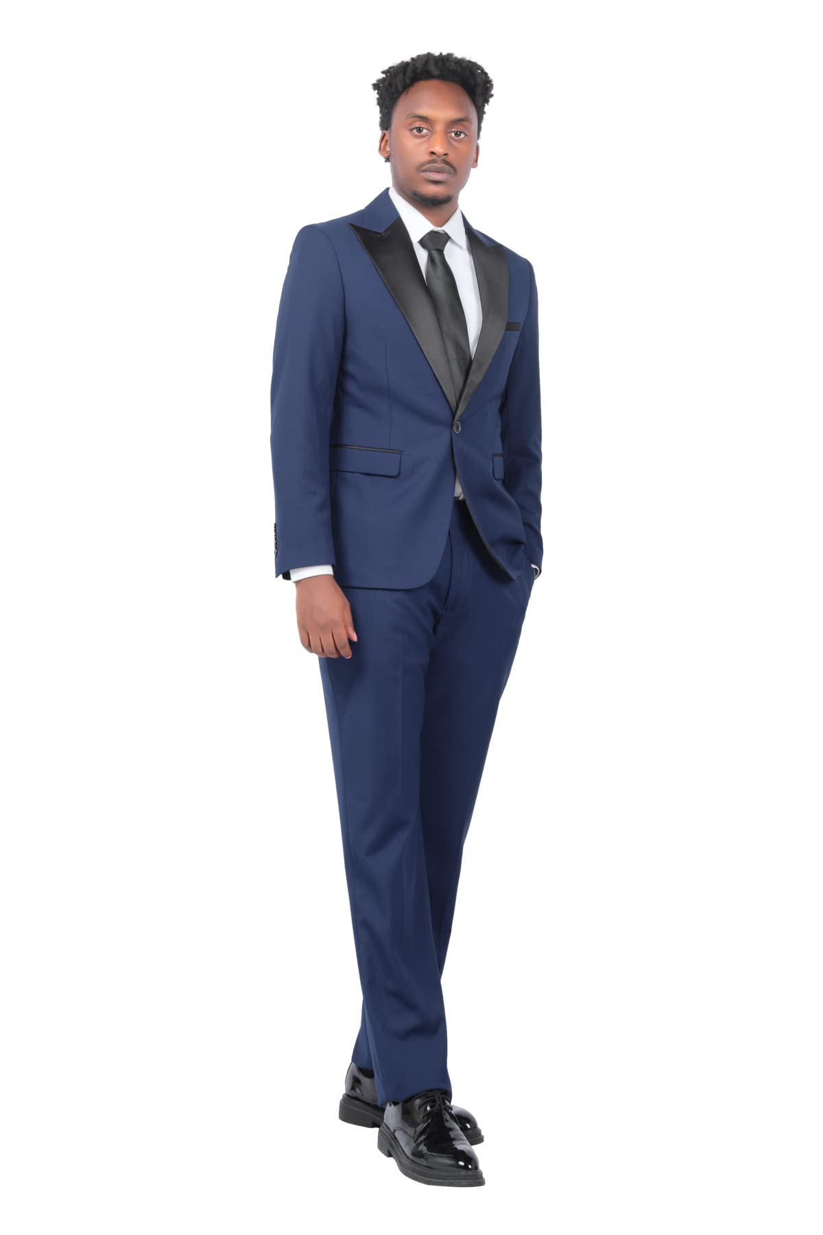 YOUTHUP Abito da Uomo 2 Pezzi Slim Fit Colletto con Revers 1 Bottone Blazer e Pantaloni Abito da Sera alla Moda