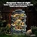 GIODIR Garden Fountains Outdoor, 7-Tiers Cascading Rock Water Fountain, 24.4