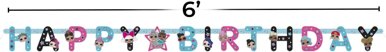 Multicolor LOL Surprise Jointed Banner - Large (1 Count) | Easy Assembly & Reusable Sturdy Paper Material, Perfect Party Decor for Kids Celebrations