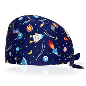 EODKSE Model: Medisch met kliksysteem – langharige OP-kap met kliksluitsysteem – verstelbaar – 100% katoen (autoclaaf), A, blauw