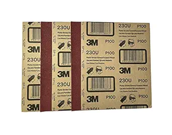 3M Lixa Massa/Madeira Plaster Sandpaper 100 Grit Pack of 5 (225mm x 275mm)