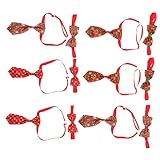 COLLBATH 6stücke Weihnachts Haustier Krawatte Für Hund Weihnachts Accessoire Für Haustier Hund Halsband Mit Krawatte  Fliege Für