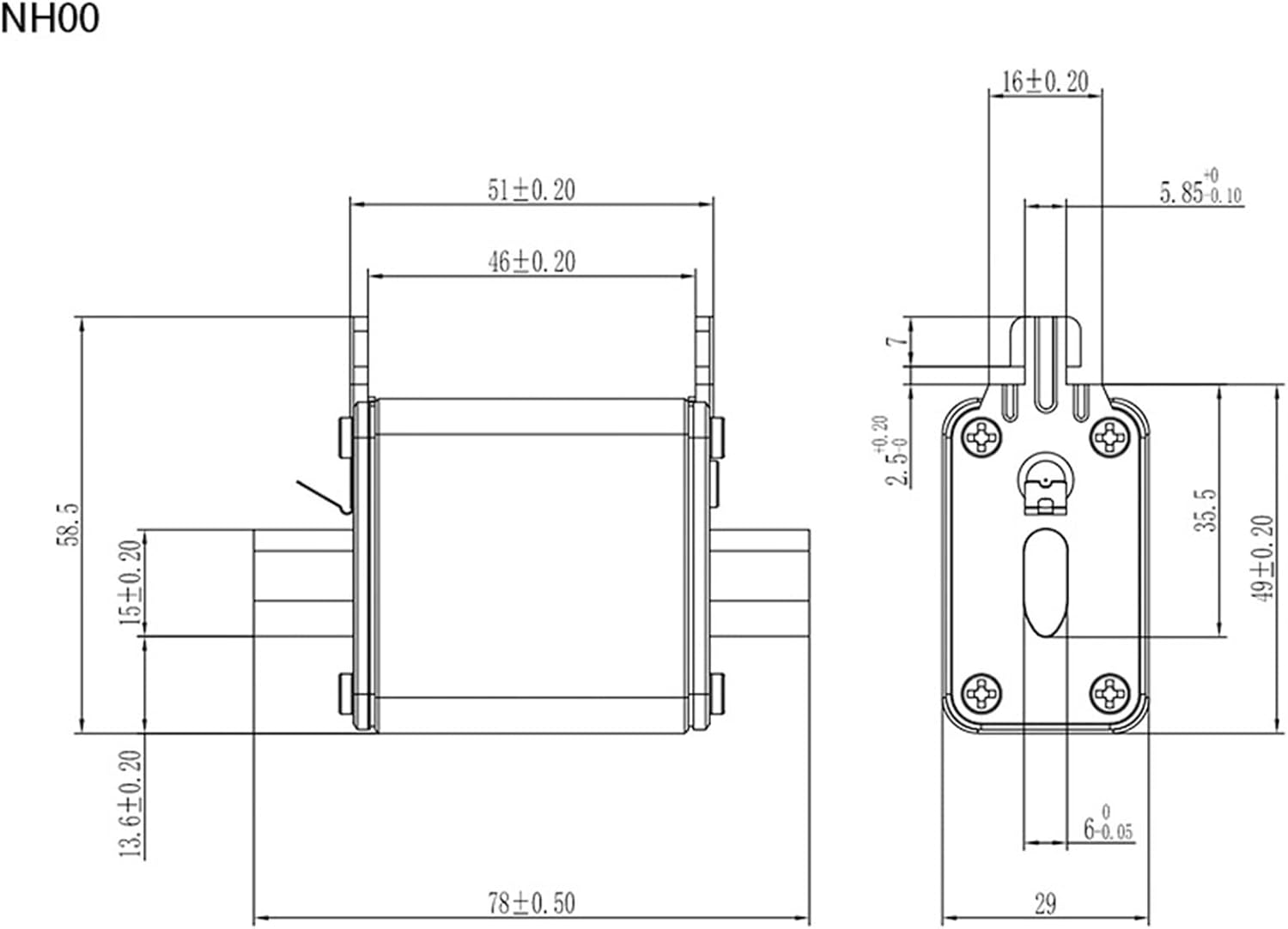 1pcs Quick Fast Blow Ceramic Fuse Link RT16-00 NT-00 10A 20A 25A 32A 40A 50A 63A 80A 100A 125A 160A(63A)