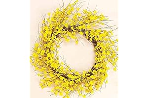 22" Forsythia Wreath: A Vibrant Splash of Sunshine for Your Front Door