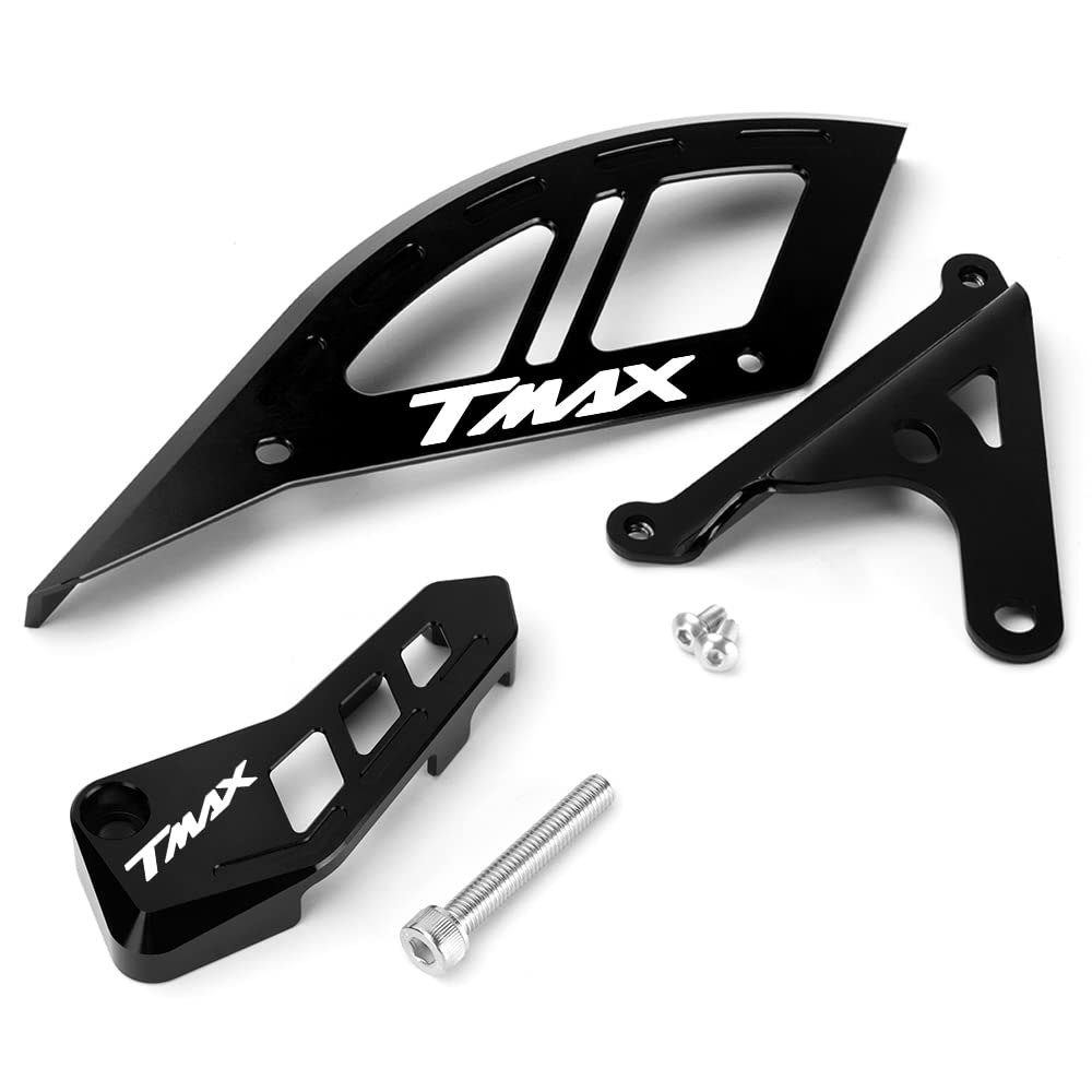 Modeer Para Tmax 560 Tech Max Tmax 530 SX DX Todos los años Motocicleta Pinzas Soportes Disco de Freno Trasero Rotor Guard tmax530 tmax560 Techmax Accesorios (Negro-1)
