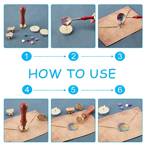 Craspire Cat Wax Seal Stamp Moon Sealing Wax Stamps Flower Retro 25Mm Removable Brass Stamp Head With Wood Handle For Envelope Invitation Wedding Bottle Gift Card #TOP3