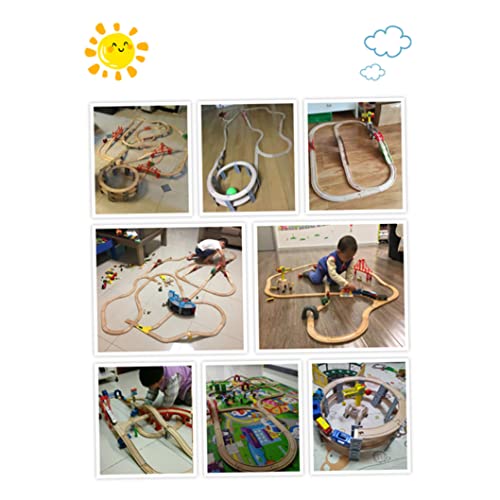 1pc-schakelaarspoor houten trein draaitafel treinstation accessoire gebogen schakelaar tracks expansie compatibel met… - Image 3