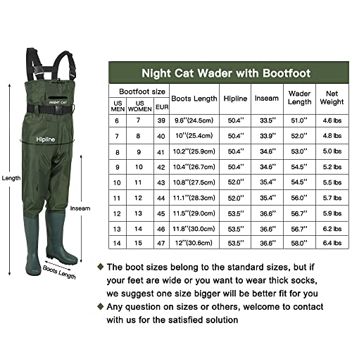 Image of Night Cat Fishing Wader for Men Women Waterproof Hunting Chest Wader with Boots Belt Breathable Lightweight