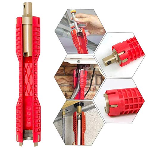 Becken Schraubenschlüssel, Küchenarmatur und Waschbecken Installer, Multifunktionsarmatur Schlüssel-Werkzeug, Double Head Sink Installer-Tool für Installateure und Hausbesitzer Klempner Werkzeuge Cover