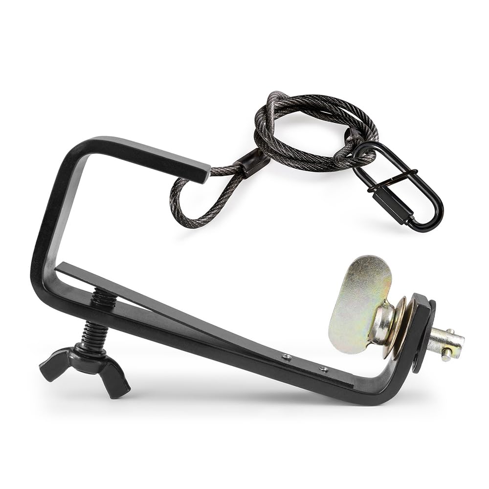 BCQ50B-50 Quick Lock G-Clamp with Safety Cable, 50kg Load - Durable Metal Stage Lighting Clamp Set for Pro Theatrical Setups, Fits 50mm Truss Systems, Stage Lighting Clamps, Half Coupler Clamp