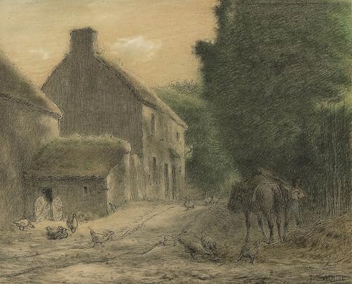 Toile Ferme à Gruchy Jean-François Millet pour décoration murale salon et bureau