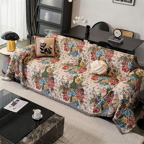 Retro Nordic chenille sofa cover color option