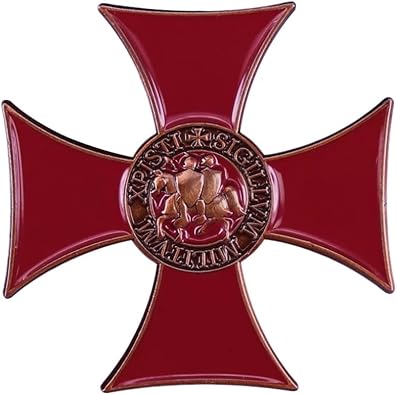 Sigillum Militum Red Cross Badge Knights Templar Crusaders Solomons Temple Lapel Pin
