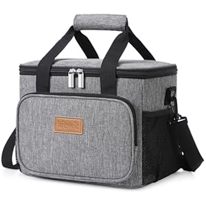Lifewit 9L 12 Dosen Kühltasche klein unterwegs, Isolierte Cooler Bag Lunchtasche faltbar für Herren und Damen, wasserdichte Thermotasche Umhänge für Essen, Bier, Arbeit, Strand, Reise, Grau