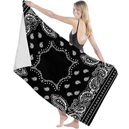 Drap de plage microfibre noir comme tapis de yoga et serviette bain