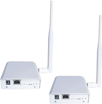 WiFi Halow Wireless Bridge Enhanced Version for 3km Long Distance Transmission,Plug and Play, Point to Point/Multipoint Outdoor to Shop Barn Garage Building with High-Gain Antenna 1 to 1