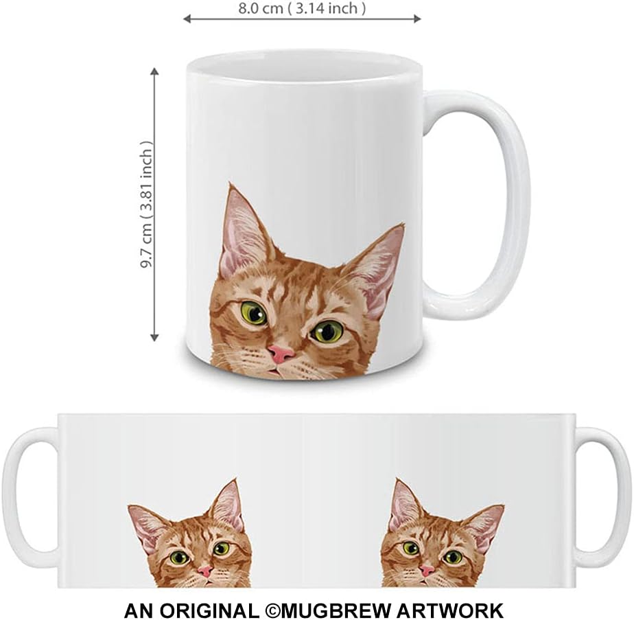 MUGBREW Orange Tabby Kitten Cat Ceramic Coffee Mug Tea Cup, 11 OZ - Image 4