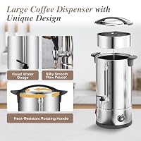 Bostar Kaffeemaschine mit Rundfilter 8L, 50 Tassen Edelstahl Filterkaffeemaschinen Kaffee Maschine Brüh- & Warmhaltefunktion mit Intelligente Temperaturregelung/Füllstandsanzeige für Büro Partys Tee – Ansicht 5
