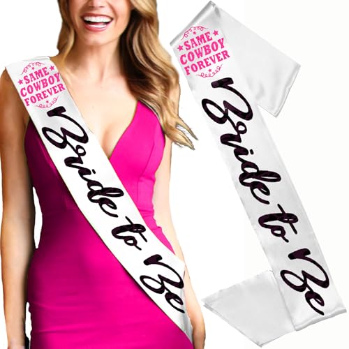 Same Cowboy Forever Bachelorette Decor - BRIDAL GRADE SATIN Bride to Be Sash - Funny Western Cowgirl Party Supplies