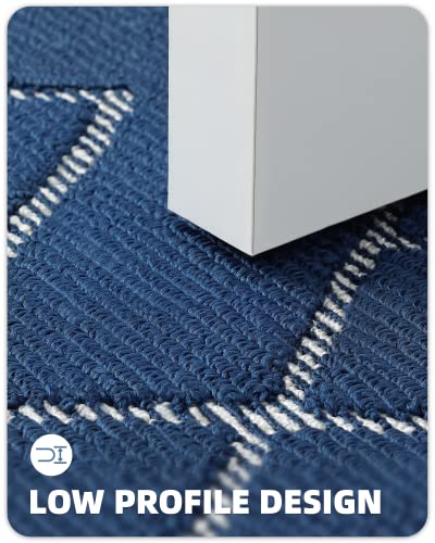 Color G Door Mats Indoor 22"X 37.5" Front Door Mat, Inside Door Mats Boho Non Slip Doormat Indoor Entrance Low Profile Door Rugs For Entryway Machine Washable Entry Rug, Blue #TOP22