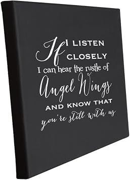 If I Listen Closely I Can Hear The Rustle of Angel Wings Home Burlap Canvas 11 in x 14 in