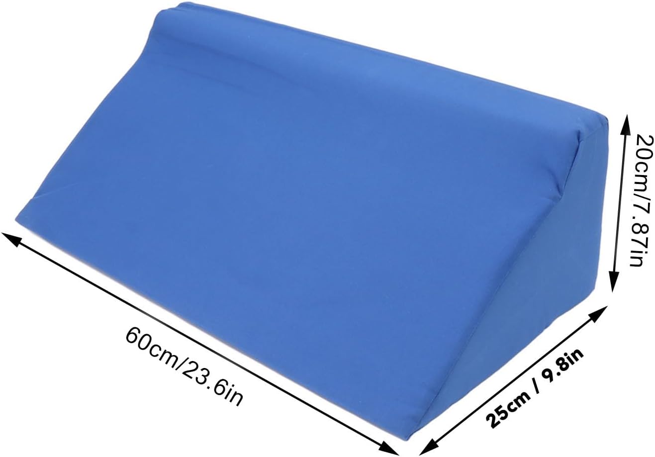 Wedge Pillow, Back Positioning Elevation Pillow Case, Eevated Body Alignment, Ankle Support Pillow Leg Bolster,PU Leather,Waterproof Incline Side Wedge Pillow for Adults Pregnancy Side(60x25x20cm)