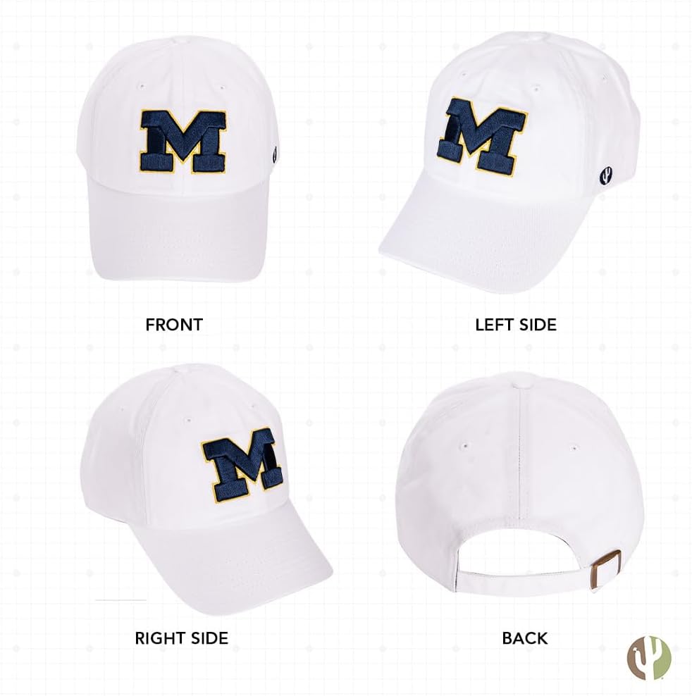 Desert Cactus University of Michigan Baseball Hat UM Wolverines Brimmed Embroidered Cap Adjustable Cloth Strap Adult Type A - Image 3