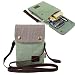 Produktbild Entzückende Leinwand Damen Mädchen kleine Tasche Umhängetasche Schultertasche Handytasche für iPhone 6S Plus iphone 7 Plus Samsung Galaxy Note 5 Blackberry 8300 HTC One Max Sony Xperia Z3 Z5 (Grün)