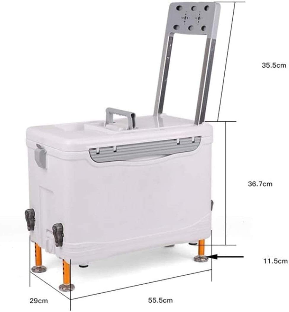 Portable Fishing Bucket Outdoor Multifunctional Fishing Tackle Box Tackle Storage Box with Double-Layer Backboard Drainage Port for Travel or Camping