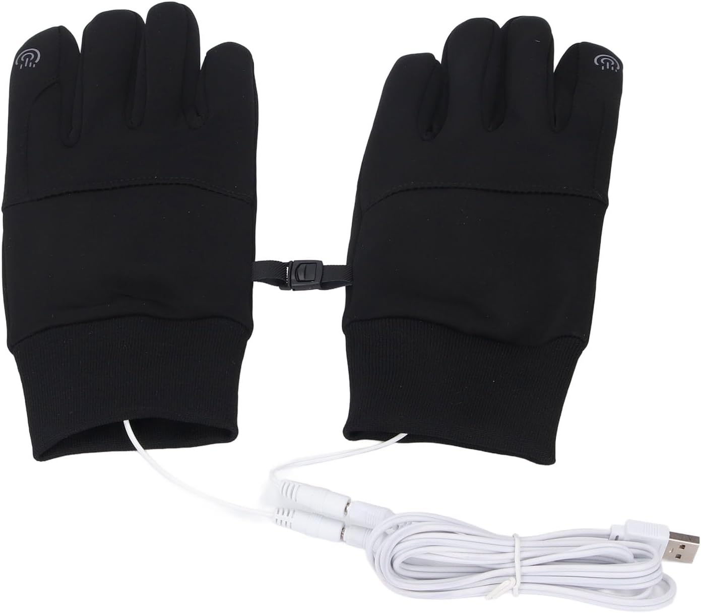 Heated Gloves, USB Water Proof Wind Proof Electric Winter Gloves for Men Women Kids, Rechargeable Anti Slip Hand Warmers Gloves for Winter, Skiing, Hiking, Work, Outdoor (Black)
