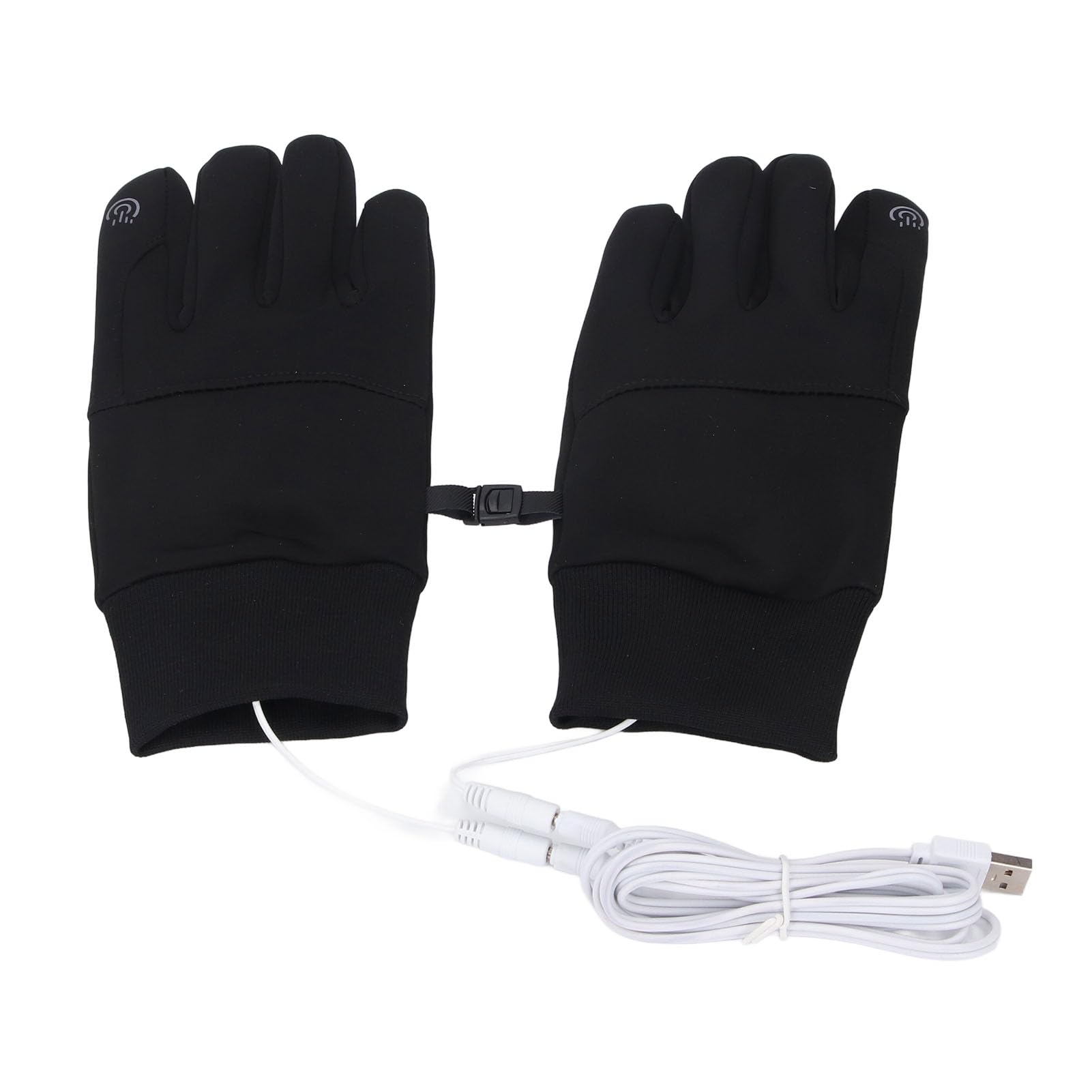 Muiltvoe USB Heated Gloves, Touchscreen Electric Winter Gloves with Windproof Wool Lining and Silicone Grip, for Men Women Skiing Hiking Outdoor