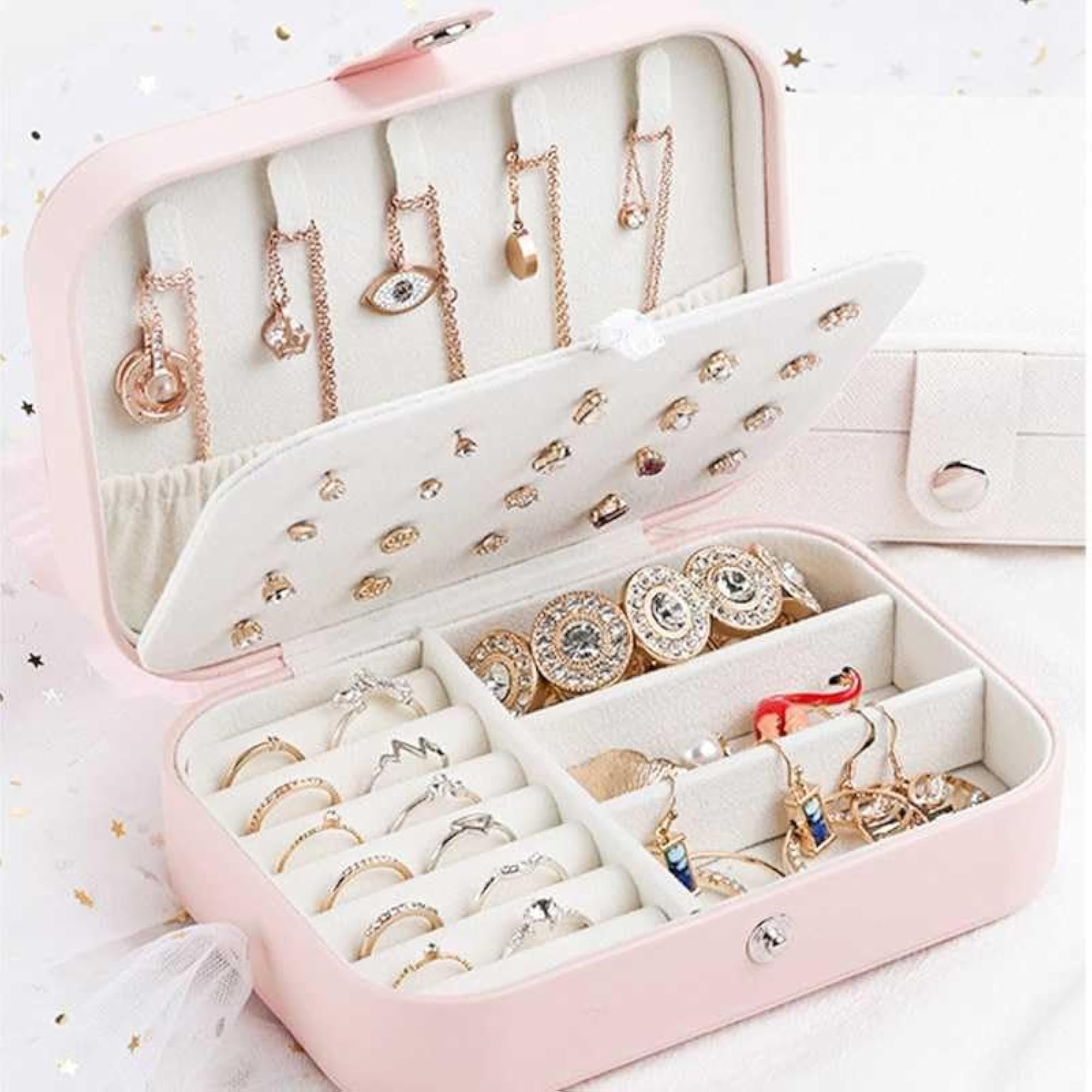 Bling Queen Hito Portable Leather Jewelry & Cosmetics Box