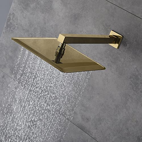 Sistema de ducha de pared Cascada Digital 12” con manija única y pantalla LCD, 3 funciones (Lluvia, jets corporales y ducha de mano) (Acabado dorado cepillado) miniatura 4