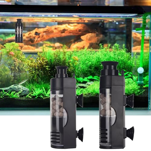 GRABAGECAN Fish Waterfall Filter Aquarium Internal Water Purifying Wall Mounted Small Circulate Filter Quiet for Home