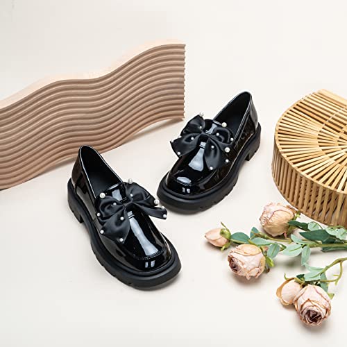 Youngshow Women’s Penny Loafers Artificial Leather Chunky Platform Round Toe Slip-On Loafer With Heel Boat Shoes For Women Comfort Walking Casual Shoes Size 11 #TOP2