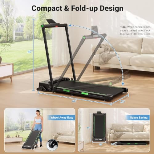 THERUN Walking Pad with Incline & Handle Bar, 2 in 1 Portable Treadmill - image 6