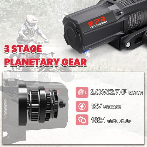 WINCH ELÉCTRICO OPENROAD 6000 LBS CON CONTROL REMOTO miniatura 3