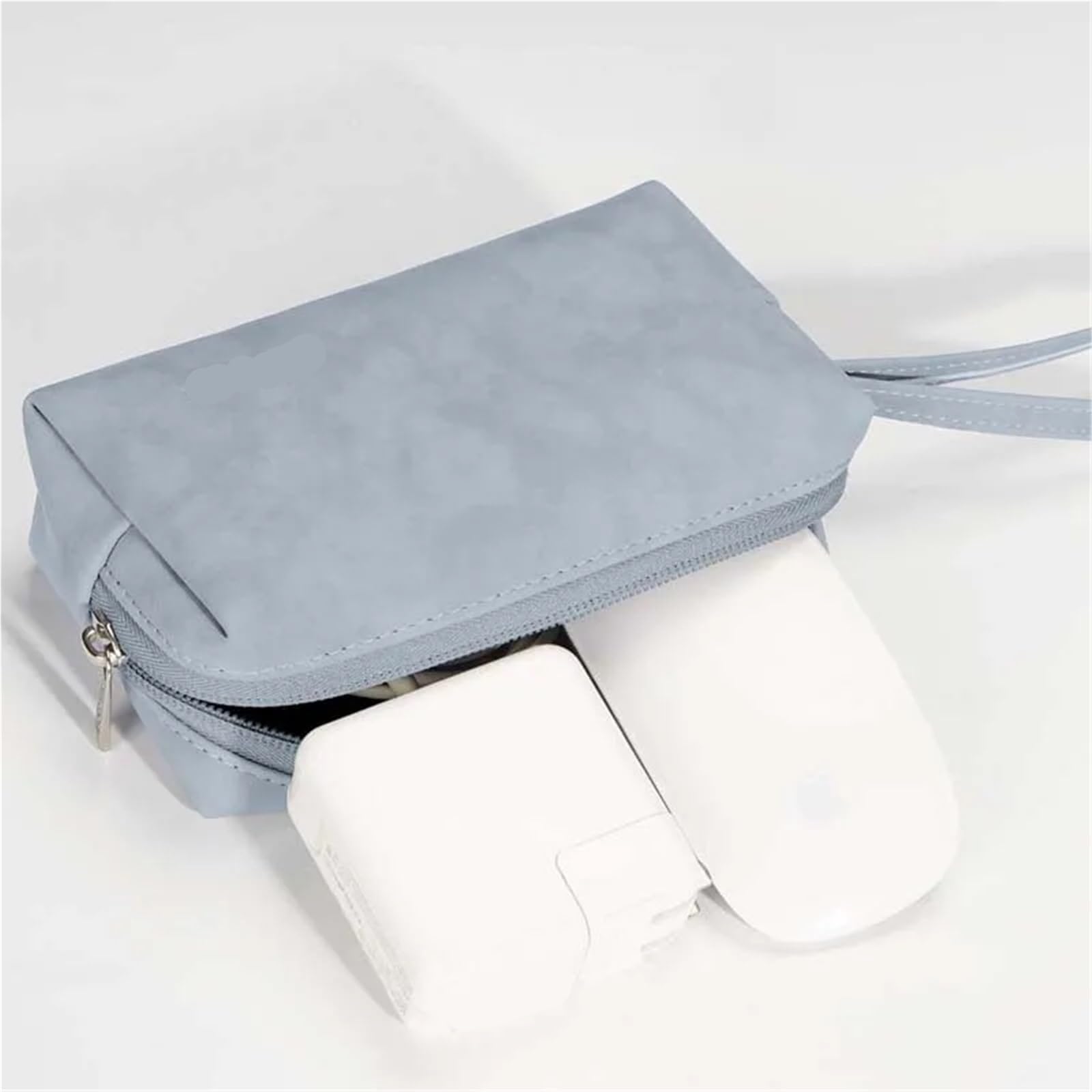 Funda De Tableta Bolsa for Tableta, Funda for ratón con imán de Cuero PU Mate Liso, Funda Plegable for Cargador y Alfombrilla for ratón, Funda de Transporte para Tablet(Heavy Gray)