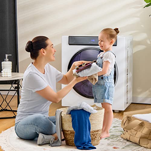 GiantexUK 4KG Vented Tumble Dryer, 1400W Compact Mini Tumble Dryer with 2 Modes, 3 Heat Levels, Digital Display, Stainless Steel Tub, Overheat Protection & Timer, Portable Electric Clothe Dryer - Image 9