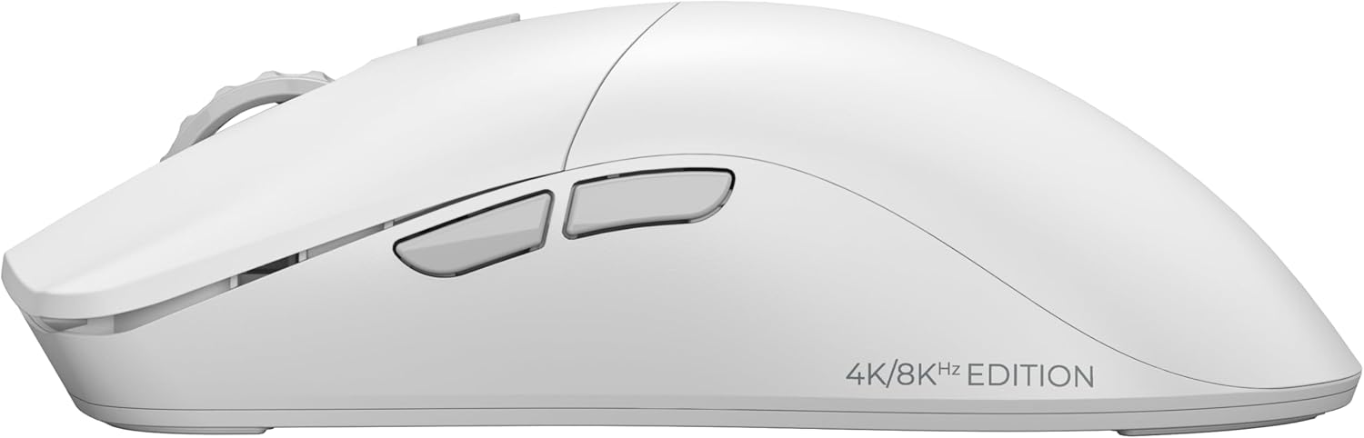 GLORIOUS Gaming Model O 2 Pro 4K/8K Ratón Gaming inalámbrico – 2,4 GHz 1 ms de retardo, sondeo 4K/8K, 100M clics, 59 g Ultraligero, Gran batería, Sensor PPP 26K, RGB, ambidiestro, 6 Botones – Blanco 8