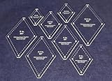 Diamond Templates 8 Pc Set No Tips 2 Inch - 5 1/2 Inch - Clear 1/8 Inch 60 Degree