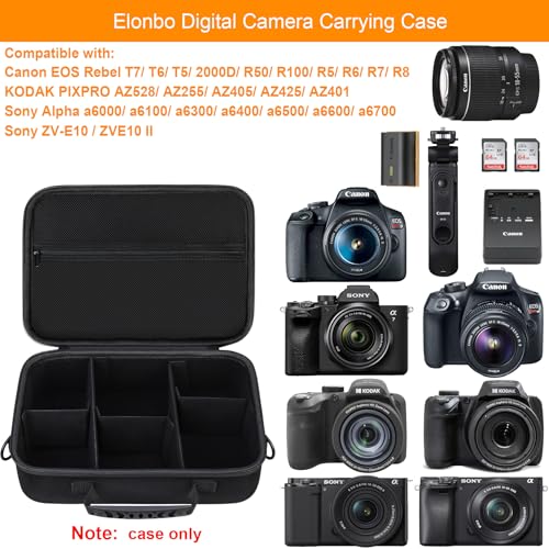 Image of Elonbo Case for Canon T7 / R100 / KODAK AZ528 / Sony ZV-E10 / Alpha 6700 / A6400