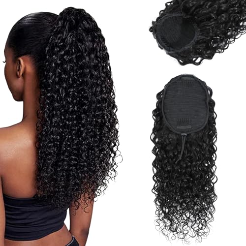 Yacurcur Water Wave Drawstring Ponytail Brazilian...